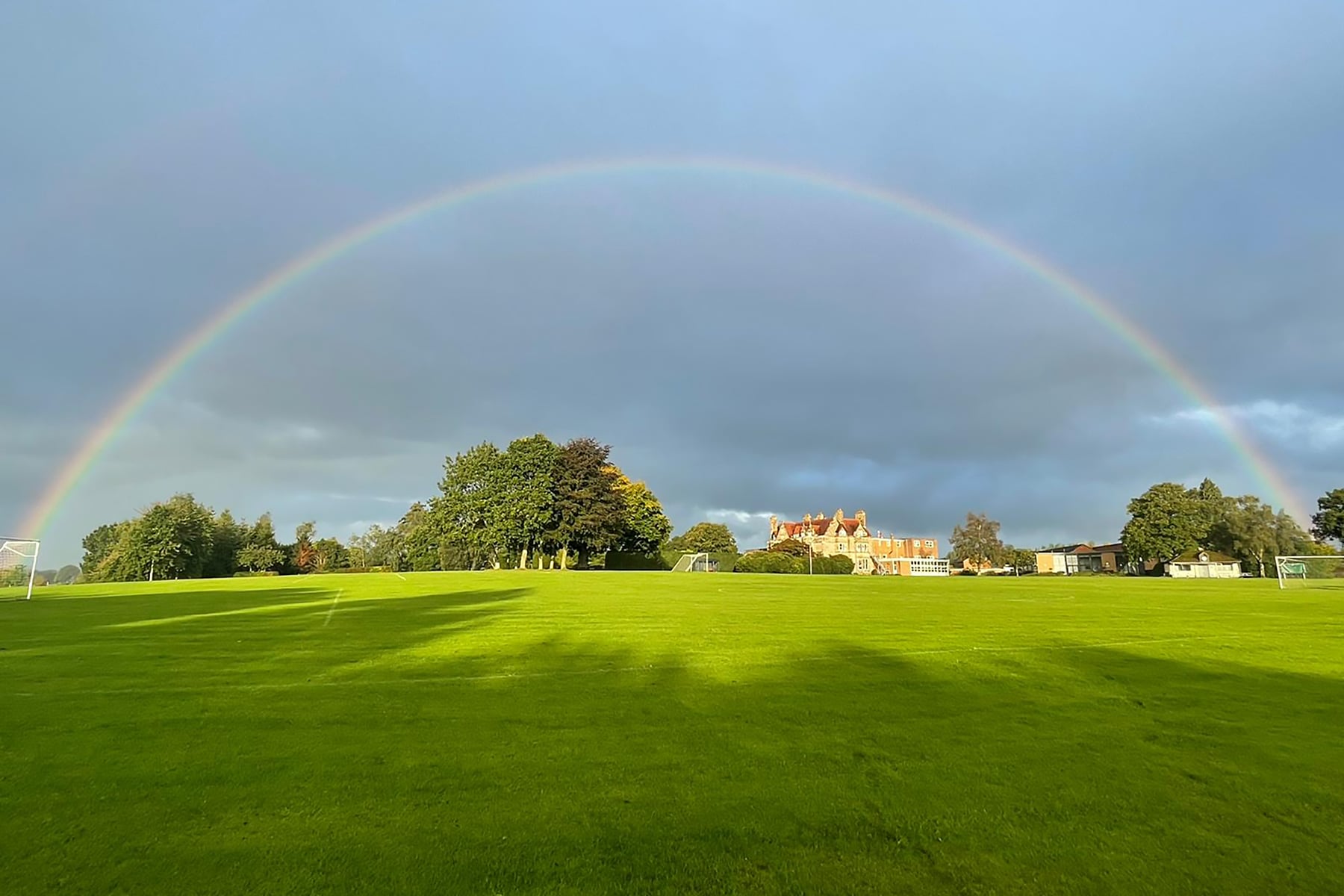 Rainbow over Packwood School grounds