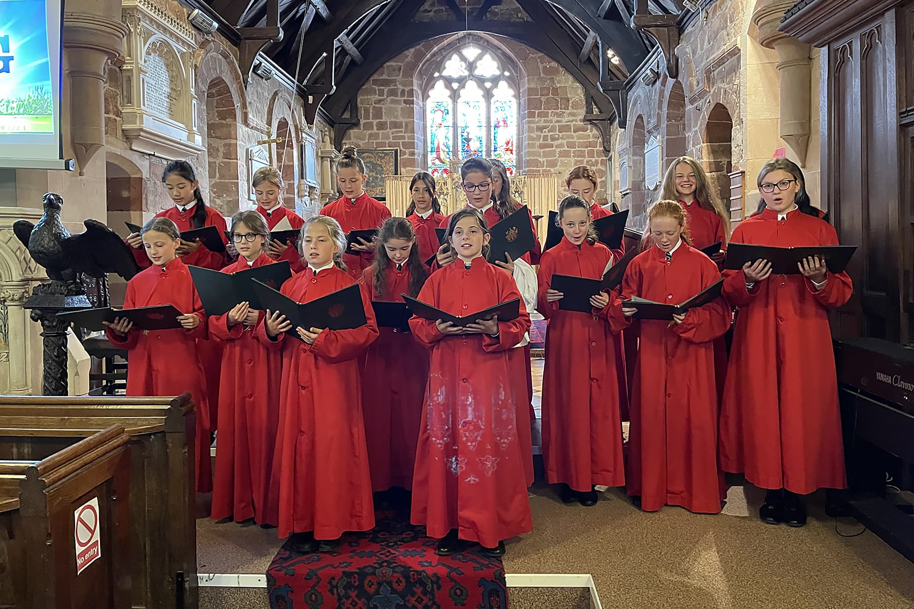 Choir singing in beautiful chapel